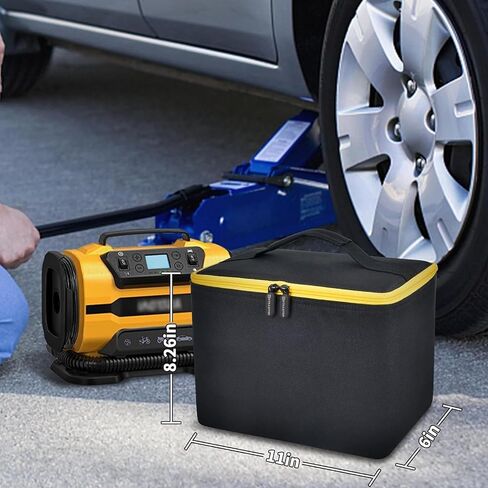 Air Compressor Storage Bag for AstroAI 150 PSI 12V DC/110V AC Tire Inflator | Stores Cords, Batteries And Accessories For Car Trunks, Garages, Road Trips And Roadside Emergencies, Black - Case Only in Kuwait
