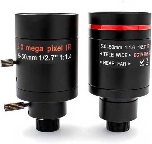 10X Varifocal Lens 5-50mm F1.6 M12 Mount 2/5MP Manual Focus for CCTV Security Camera(Without Filter,5-50mm(5MP)) in Kuwait