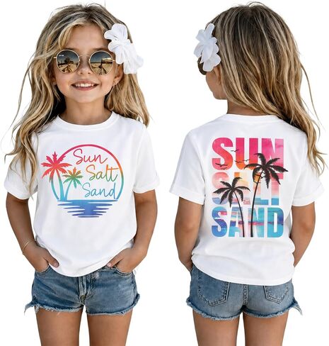 CM C&M WODRO Sun Salt Sand Shirt for Baby Boy Girl Toddler Funny Summer Vacation Palm Tree T-Shirt Kids Short Sleeve Tee Tops in Saudi Arabia