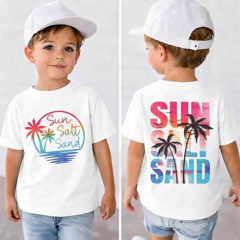 CM C&M WODRO Sun Salt Sand Shirt for Baby Boy Girl Toddler Funny Summer Vacation Palm Tree T-Shirt Kids Short Sleeve Tee Tops in Saudi Arabia
