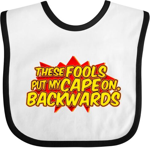 These Fools Put My Cape on Backwards® Red Baby Bib in Kuwait