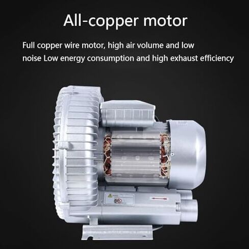 Vortex Ring Blower, Regenerative Blower, Low Noise High-Pressure Industrial Vacuum Pump for Air Blowing Or Suction, 0.47HP 0.5HP 0.74HP 1.01HP 1.49HP(550W/0.74HP) in Kuwait