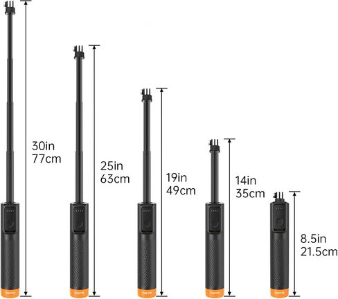 Suptig Selfie Stick Floating Hand Grip Waterproof Extendable Selfie Monopod Compatible Gopro Hero 13 Hero 12/11/10/9/8/7/6/5, Gopro Mission 1 Pro, DJI Action 6 5 Pro 5 4 3 and More Action Camera in Kuwait
