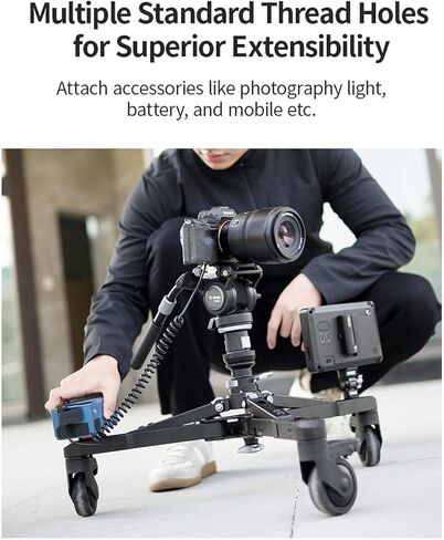 YC Onion Pineta Monopod Dolly for Pineta Pro Carbon Fiber Monopod Only | Extensible 3/8" Screw, Quick Release Knob, 360°Rotation Silent Swivel Casters for Live Streaming, Interview, Indoor Shot in Kuwait