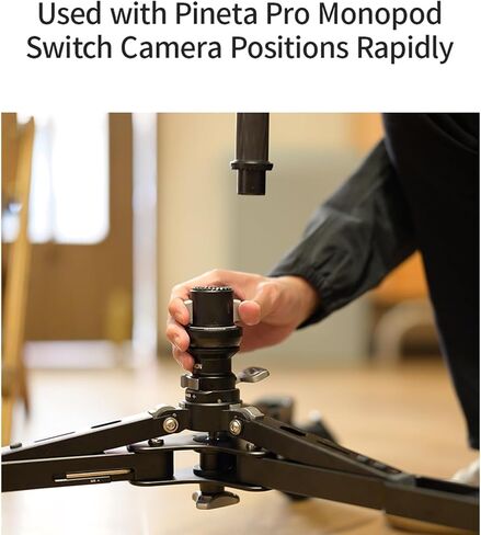 YC Onion Pineta Monopod Dolly for Pineta Pro Carbon Fiber Monopod Only | Extensible 3/8" Screw, Quick Release Knob, 360°Rotation Silent Swivel Casters for Live Streaming, Interview, Indoor Shot in Kuwait