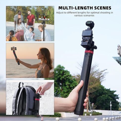 80in Pocket 3 4 Selfie Stick Tripod for GoPro Action Camera, Extendable Stand Vlog Mount for DJI Osmo Pocket 3 4 Action 6 5 Pro 4 3 for Xtra Muse for Insta360 X5 X4 X3 for AKASO DSLR Accessories in Kuwait
