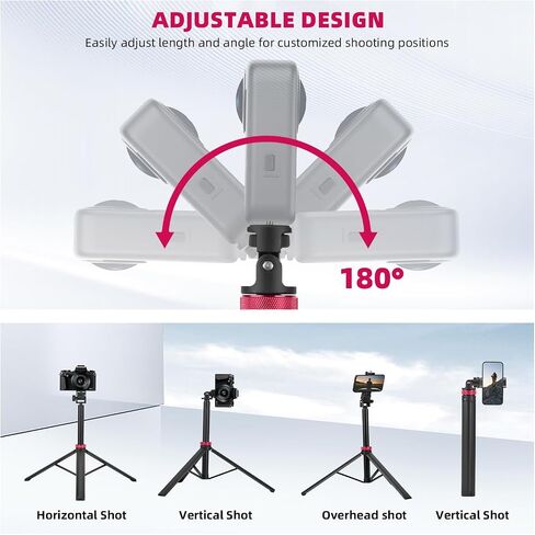 80in Pocket 3 4 Selfie Stick Tripod for GoPro Action Camera, Extendable Stand Vlog Mount for DJI Osmo Pocket 3 4 Action 6 5 Pro 4 3 for Xtra Muse for Insta360 X5 X4 X3 for AKASO DSLR Accessories in Kuwait