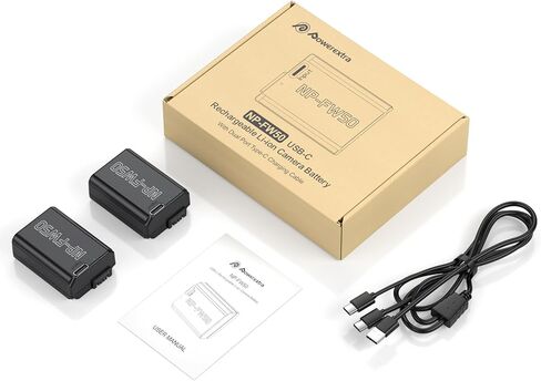 NP-FW50 Replacement Battery 2 Pack 1500mAh with Type-C Direct Charging Port for Sony A7S II, A7R II, ZV-E10, A7, A7S, A7R, A6400, A6500, A6300, A5000, A5100, A6000 Camera in Saudi Arabia