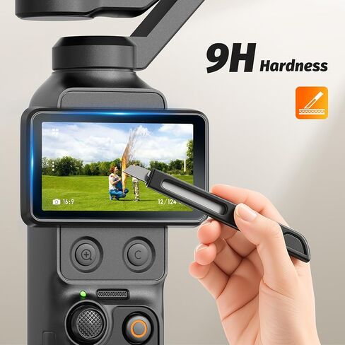 AMAZEAR Screen Protector for DJI Osmo Pocket 4P (3 Pack), Pocket 4 Pro Accessories Tempered Glass Screen Protective Cover, 9H Hardness, Ultra HD, Touch Sensitive, Bubble-Free(TGP & Frame) in Kuwait