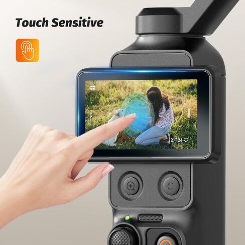 AMAZEAR Screen Protector for DJI Osmo Pocket 4P (3 Pack), Pocket 4 Pro Accessories Tempered Glass Screen Protective Cover, 9H Hardness, Ultra HD, Touch Sensitive, Bubble-Free(TGP & Frame) in Kuwait