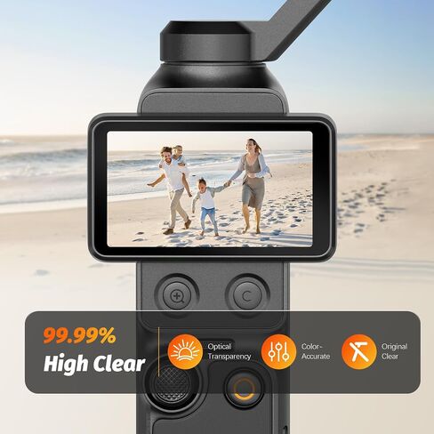 AMAZEAR Screen Protector for DJI Osmo Pocket 4P (3 Pack), Pocket 4 Pro Accessories Tempered Glass Screen Protective Cover, 9H Hardness, Ultra HD, Touch Sensitive, Bubble-Free(TGP & Frame) in Kuwait