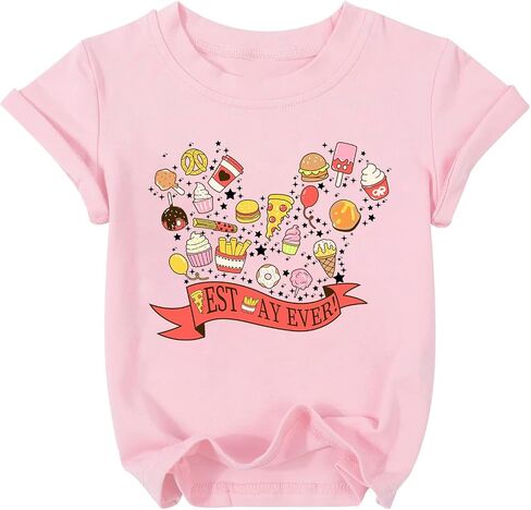 Magic Kingdom Shirts for Kids Best Day Ever Shirt Toddler Foodie Tee Tops | Colorful Snacks Graphic T-Shirt, Soft Kids Crewneck Tee, Boys Girls Holiday Outfit, Casual Short Sleeve Vacation Tops in Saudi Arabia