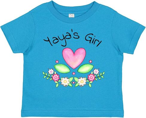 inktastic Yaya's Girl- Heart Flowers Toddler T-Shirt in Kuwait