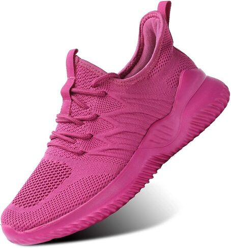 Womens Ladies Walking Running Shoes Slip On Lightweight Casual Tennis Sneakers Girls Kids Zapatos de Mujer Rose in Kuwait
