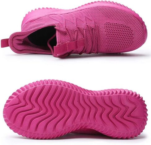 Womens Ladies Walking Running Shoes Slip On Lightweight Casual Tennis Sneakers Girls Kids Zapatos de Mujer Rose in Kuwait