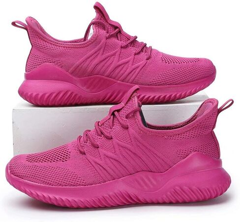 Womens Ladies Walking Running Shoes Slip On Lightweight Casual Tennis Sneakers Girls Kids Zapatos de Mujer Rose in Kuwait