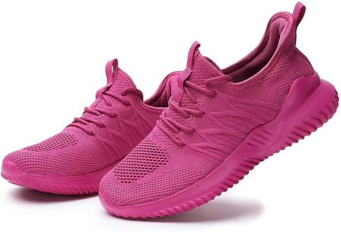 Womens Ladies Walking Running Shoes Slip On Lightweight Casual Tennis Sneakers Girls Kids Zapatos de Mujer Rose in Kuwait