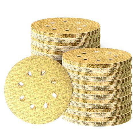 5 Inch Sanding Discs Hook and Loop 170Pcs, 8-Hole Dust-Free, 80/120/150/180/220/320/400/600 Grits, Yellow Diamond Sandpaper for Wood Metal Auto, 135G Latex Backing in Kuwait