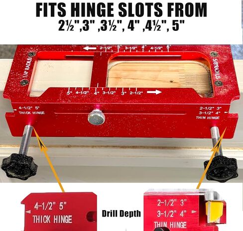 Door Hinge Jig, Precision Door Leaf Router Template for Hinges | 6061 aluminum click-positioning depth stop 2.5-5 in hinges 1/4 & 5/8 R square corner ready pro-grade kit for DIY & carpentry in Kuwait