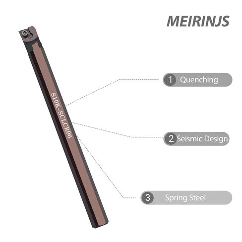 18-Piece Anti-Vibration Boring Set, 4 Pcs S07K/S08K/S10K/S12M-SCLCR06 Spring Steel Boring Bars, with 14 Pcs CCMT0602 Inserts for High-Precision Internal Machining in Kuwait