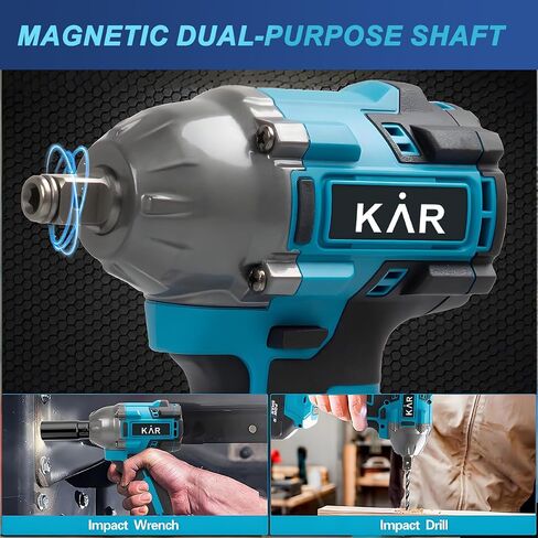 Karramlili 1/2" Brushless Impact Wrenches – 21V 450N.m Max Torque, 2-Speed 0-2200 RPM, 0-2200 BPM, 2×4000mAh Batteries & Charger, for Automotive & Truck Tire Maintenance in Kuwait