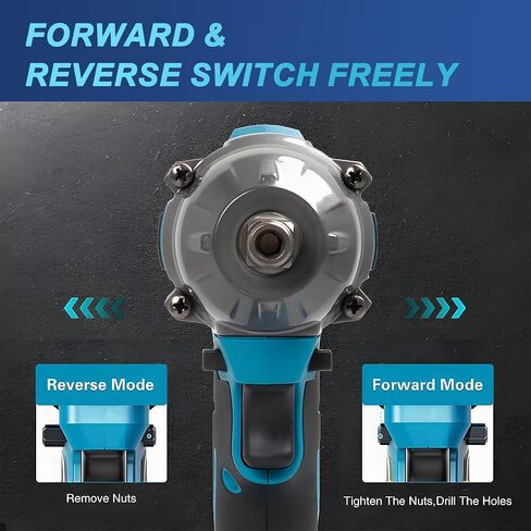 Karramlili 1/2" Brushless Impact Wrenches – 21V 450N.m Max Torque, 2-Speed 0-2200 RPM, 0-2200 BPM, 2×4000mAh Batteries & Charger, for Automotive & Truck Tire Maintenance in Kuwait