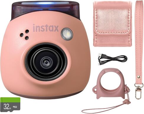 FUJIFILM INSTAX PAL Fuji Digital Camera Powder Pink + Custom Case & 32gb Memory Card Accessory Bundle in Kuwait