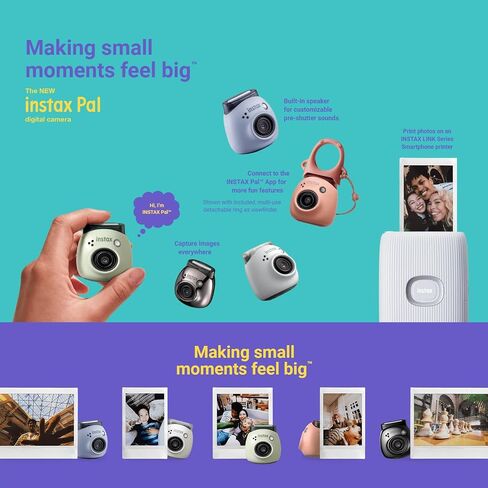 FUJIFILM INSTAX PAL Fuji Digital Camera Powder Pink + Custom Case & 32gb Memory Card Accessory Bundle in Kuwait