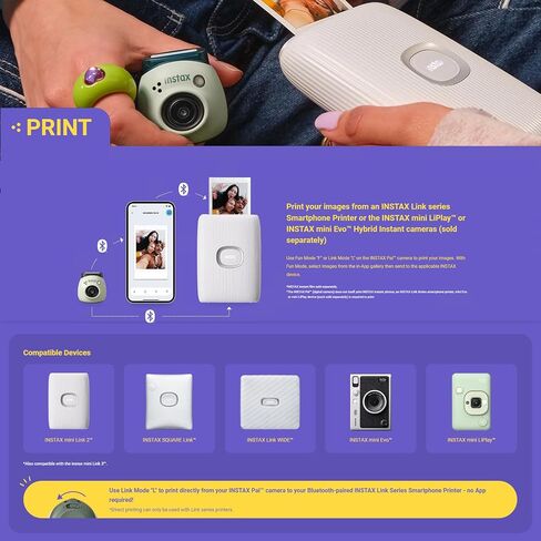 FUJIFILM INSTAX PAL Fuji Digital Camera Powder Pink + Custom Case & 32gb Memory Card Accessory Bundle in Kuwait
