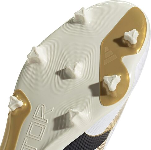 adidas Unisex League Firm Ground/Multi Ground, White/Black/Gold Metallic, 7.5 in Kuwait