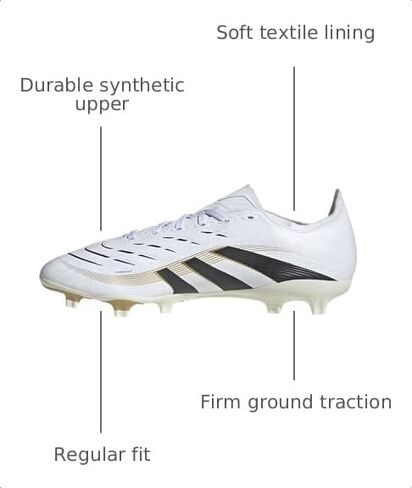 adidas Unisex League Firm Ground/Multi Ground, White/Black/Gold Metallic, 7.5 in Kuwait