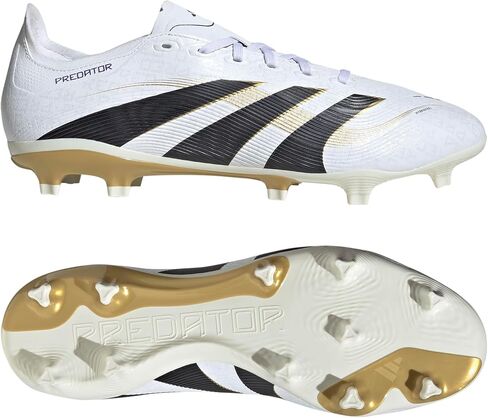 adidas Unisex League Firm Ground/Multi Ground, White/Black/Gold Metallic, 7.5 in Kuwait