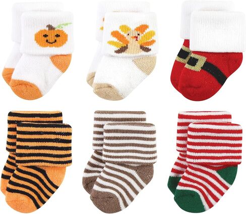 Hudson Baby baby-boys Holiday Newborn Terry Socks in Kuwait