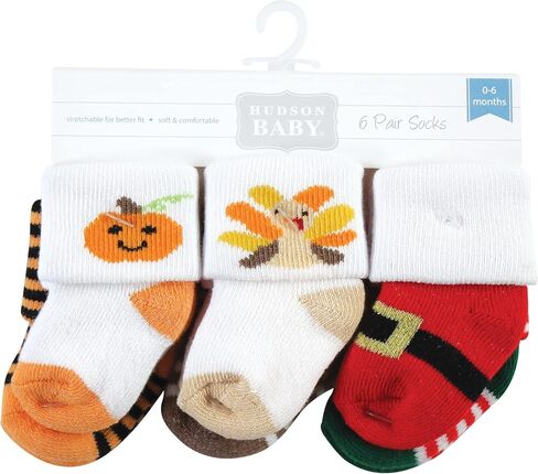 Hudson Baby baby-boys Holiday Newborn Terry Socks in Kuwait