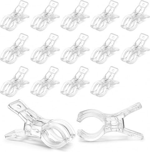 16 Pack Balloon Arch Clips, 3.5 Inch Clear Spring Clamps with Reinforced Metal Spring for Backdrop Stand, Heavy Duty Plastic Photo Pegs for Birthday Party, Wedding Decor and Crafts in Kuwait
