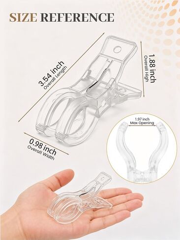 16 Pack Balloon Arch Clips, 3.5 Inch Clear Spring Clamps with Reinforced Metal Spring for Backdrop Stand, Heavy Duty Plastic Photo Pegs for Birthday Party, Wedding Decor and Crafts in Kuwait