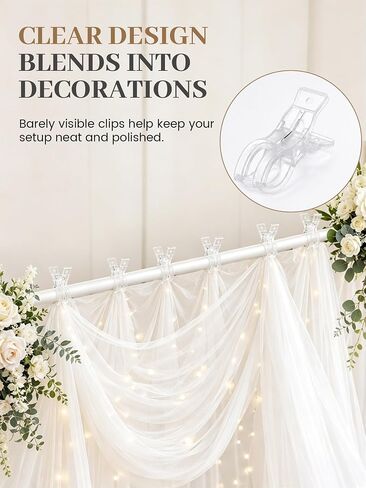 16 Pack Balloon Arch Clips, 3.5 Inch Clear Spring Clamps with Reinforced Metal Spring for Backdrop Stand, Heavy Duty Plastic Photo Pegs for Birthday Party, Wedding Decor and Crafts in Kuwait