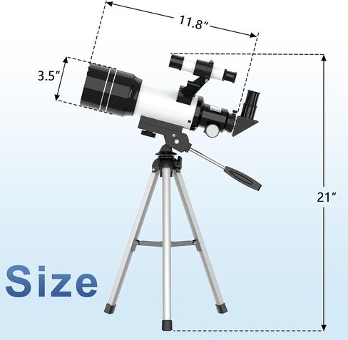 Telescope for Kids, 70MM Aperture Telescopes for Adults (15X-150X) with FMC Optics, 300MM Astronomical Refractor Telescope for Beginners with Phone Adapter, Portable Astronomy Gifts for Moon and Star in Kuwait