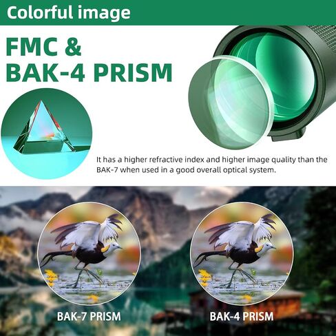 40x60 HD Monocular Telescope for Adults with Smartphone Adapter Tripod Hand Strap, Hand-held Monocular for Adults with BAK4 Prism&FMC Lens for Birdwatching Hiking Concert Travelling in Kuwait