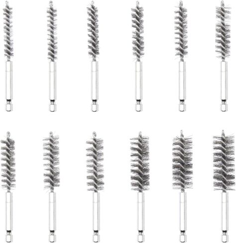 NEIKO 00325A Wire Brush Drill Attachments with 1/4-Inch Hex Shank, SAE and MM Brushes Assortment, Mountable on Power Drill or Die Grinder, 38-Piece Set in Kuwait