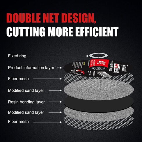 EZARC Metal Cut Off Wheels 3 x 1/16 x 3/8-Inch, 25-Pack | Ultra-Thin Discs, Up to 2x Life, Clean Cuts, Die Grinder Cut Off Wheel for Carbon Steel, Stainless Steel, Iron, Copper in Kuwait