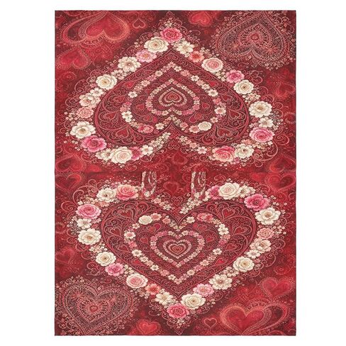 Valentine Heart Print Baby Car Seat Cover Stroller Canopy | Muslin-like Cotton Blend, Breathable, Multi-use, Newborn Essentials Must Haves, Fits Most Strollers, for Babies Boys Girls in Kuwait