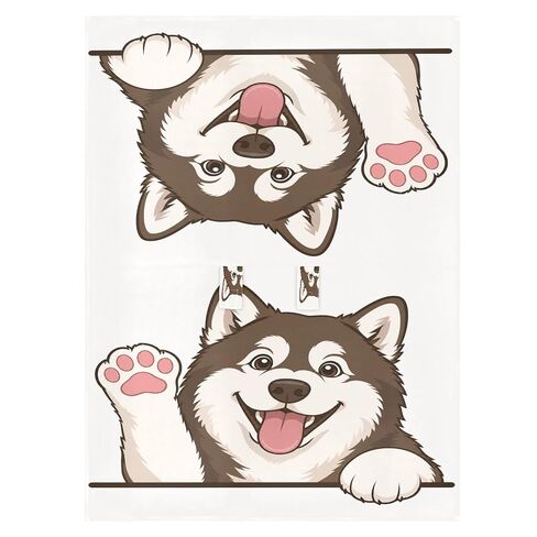 Siberian Husky Print Baby Car Seat Cover Carseat Canopy Cover | Muslin-like Cotton Blend, Breathable, Multi-use, Newborn Essentials Must Haves, Fits Most Strollers, for Babies Boys Girls in Kuwait