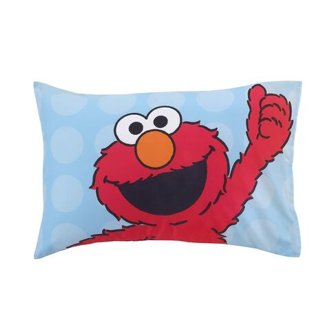 Sesame Street Best Friends Blue, Red, Yellow 4Piece Toddler Bed Set - Comforter, Fitted Bottom Sheet, Flat Top Sheet, Reversible Pillowcase, Blue, Red, Yellow, Green in Kuwait