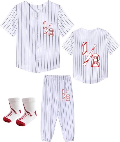 Six Month Half Birthday Baseball Pant Set Baby 1/2 Tee Pants Gift Half Way to One T-Shirt Pant in Kuwait