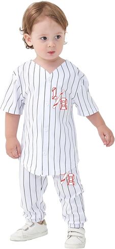 Six Month Half Birthday Baseball Pant Set Baby 1/2 Tee Pants Gift Half Way to One T-Shirt Pant in Kuwait