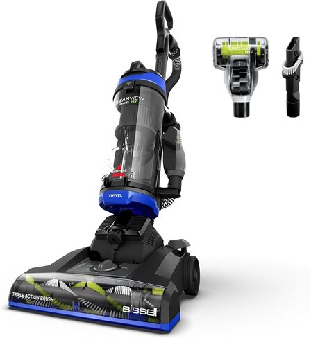 Bissell CleanView Swivel Vacuum, Triple Action Brush Roll, 3836 | Multi-cyclonic suction; extension wand; easy-empty dirt tank; swivel steering for maneuverability in Kuwait