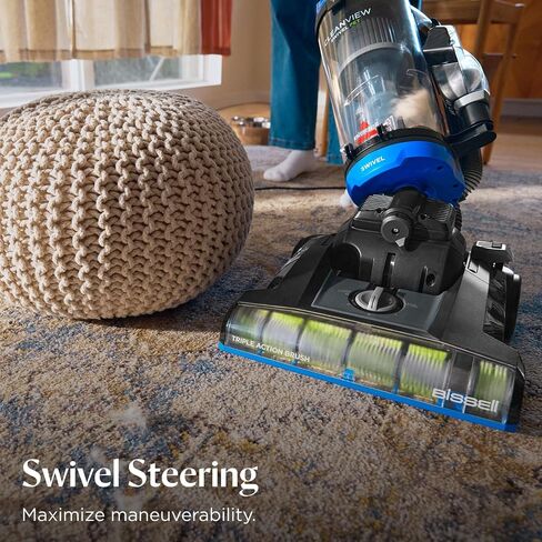 Bissell CleanView Swivel Vacuum, Triple Action Brush Roll, 3836 | Multi-cyclonic suction; extension wand; easy-empty dirt tank; swivel steering for maneuverability in Kuwait