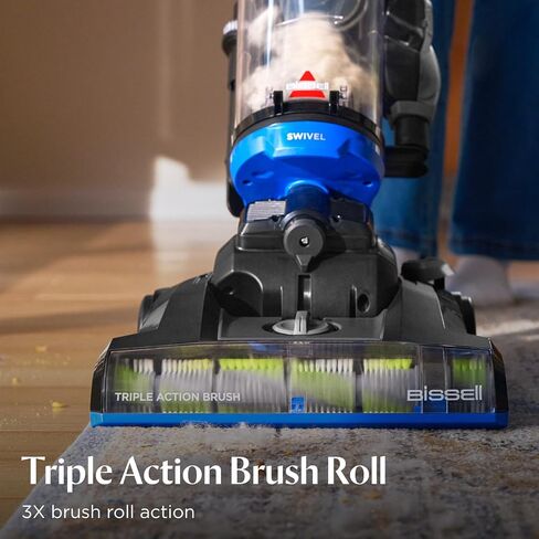 Bissell CleanView Swivel Vacuum, Triple Action Brush Roll, 3836 | Multi-cyclonic suction; extension wand; easy-empty dirt tank; swivel steering for maneuverability in Kuwait