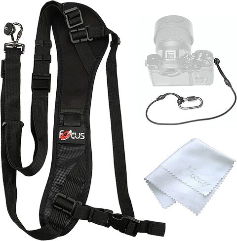Fotasy Ergonomic Design Camera Sling Strap, Adjustable Camera Neck Strap, w/Quick Release and Safety Tether, Compatible with Canon Fujifilm Nikon Olympus Panasonic Pentax Sony Cameras in Kuwait